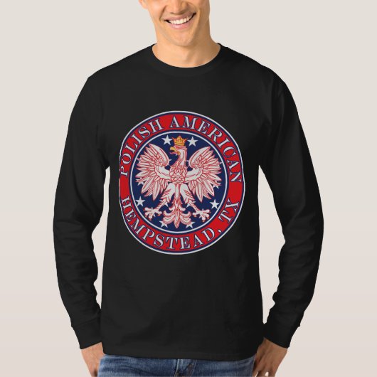 Hempstead Texas Poolse Amerikaanse adelaar T-shirt (Voorkant)