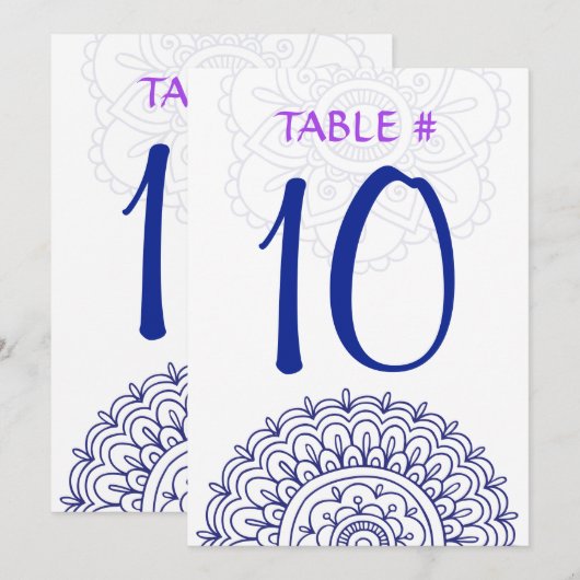 HEMSA Bat Mitzvah Table Seating Kaart-Beth2 Kaart (Voorkant / Achterkant)