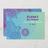 HEMSA HAND Bat Mitzvah Uitnodiging sparen de Datum (Voorkant / Achterkant)