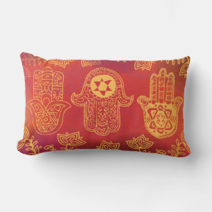 HEMSA HAND Retro Red Gold Long-worpen Pillow Kussen