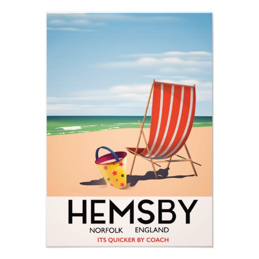 Hemsby Norfolk reisposter Foto Afdruk (Voorkant)