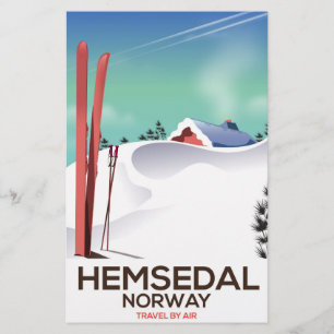 Hemsedal Noorwegen Ski reisposter Briefpapier