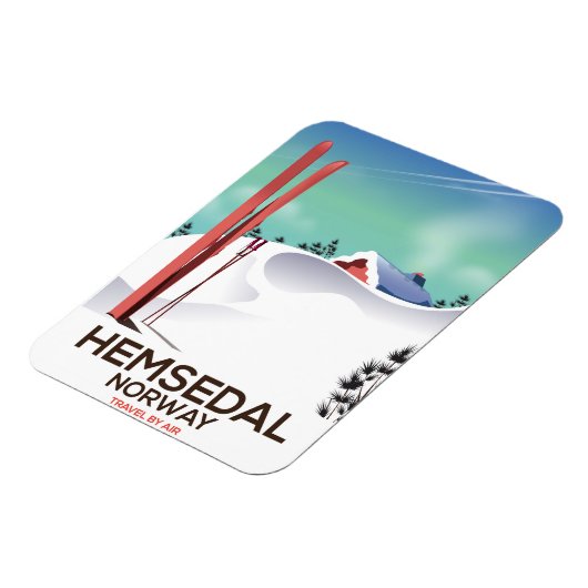 Hemsedal Noorwegen Ski reisposter Magneet (Linkerzijde)