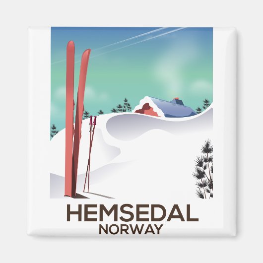Hemsedal Noorwegen Ski reisposter Magneet (Voorkant)