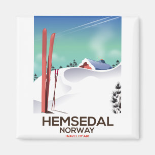 Hemsedal Noorwegen Ski reisposter Magneet