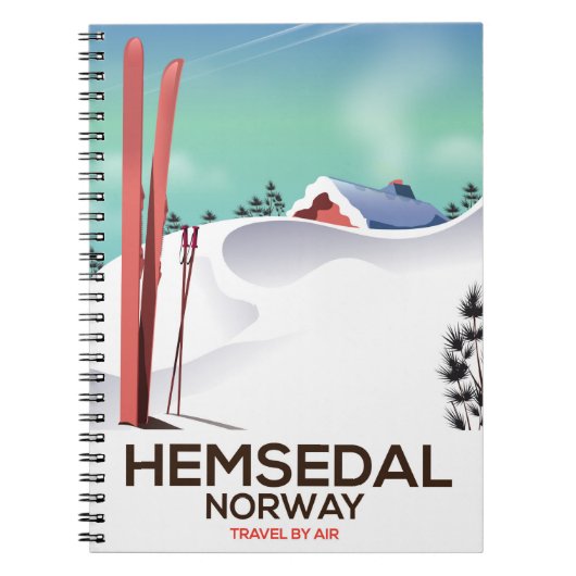 Hemsedal Noorwegen Ski reisposter Notitieboek (Voorkant)