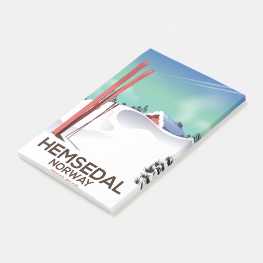 Hemsedal Noorwegen Ski reisposter Post-it® Notes (Schuin)