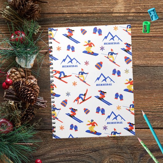 Hemsedal Noorwegen ski snowboard patroon Notitieboek