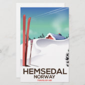 Hemsedal Norway Ski reisposter Briefpapier (Voorkant / Achterkant)