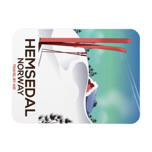 Hemsedal Norway Ski reisposter Magneet (Horizontaal)