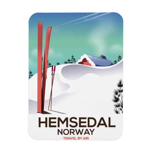Hemsedal Norway Ski reisposter Magneet (Verticaal)