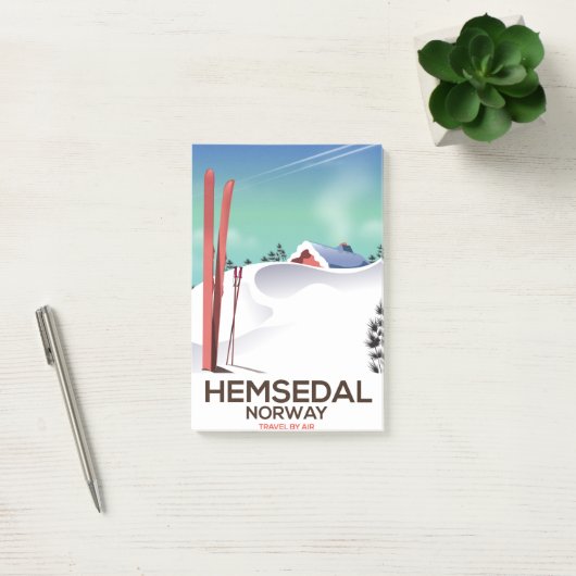 Hemsedal Norway Ski reisposter Post-it® Notes (Kantoor)