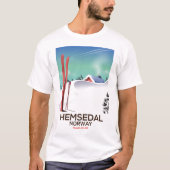 Hemsedal Norway Ski reisposter T-shirt (Voorkant)