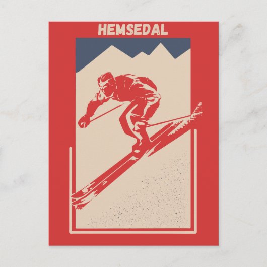 Hemsedal Norway Ski Resort -  Retro Briefkaart (Voorkant)