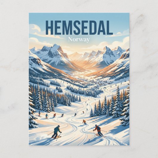 Hemsedal Skigebied Noorwegen Briefkaart (Voorkant)