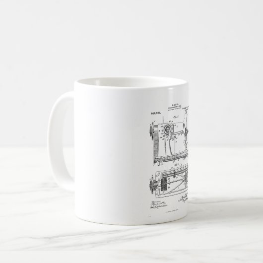 Hemstitch  naaimachine patent koffiemok (Voorkant links)