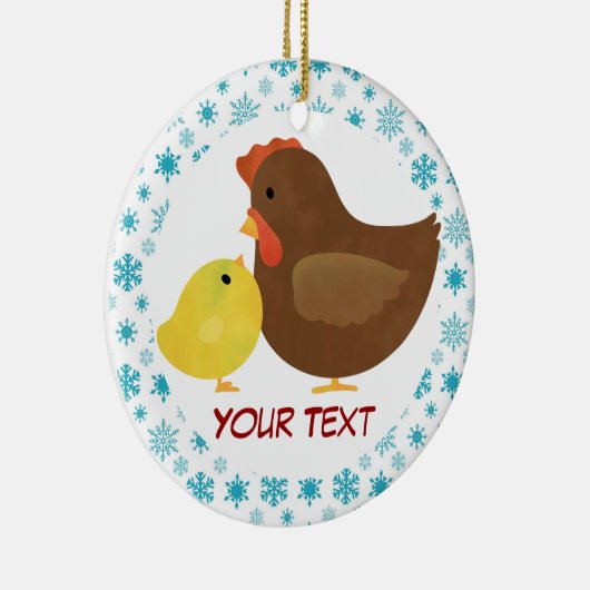 Hen and and Chick Kerstornament Gift Keramisch Ornament (Rechts)