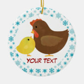 Hen and and Chick Kerstornament Gift Keramisch Ornament (Voorkant)