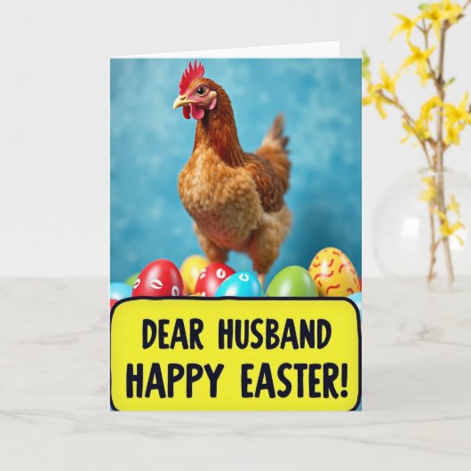 Hen And Egg Pattern Card Kaart (Gele Bloem)