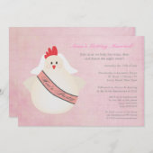 Hen Bachelorette Night Party Illustrated Invite Kaart (Voorkant / Achterkant)
