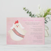 Hen Bachelorette Night Party Illustrated Invite Kaart (Staand voorkant)