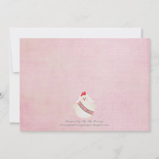 Hen Bachelorette Night Party Illustrated Invite Kaart (Achterkant)