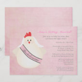 Hen Bachelorette Night Party Illustrated Invite Kaart (Voorkant / Achterkant)