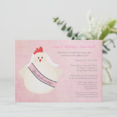 Hen Bachelorette Night Party Illustrated Invite Kaart (Staand voorkant)