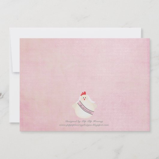 Hen Bachelorette Night Party Illustrated Invite Kaart (Achterkant)