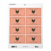  Hen Boerderij Fresh Egg Karton Label – Perzik (Full Sheet)
