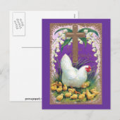 Hen, Chicken and Cross  Pasen Feestdagenkaart (Voorkant / Achterkant)