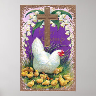 Hen, Chicken and Cross  Pasen Poster