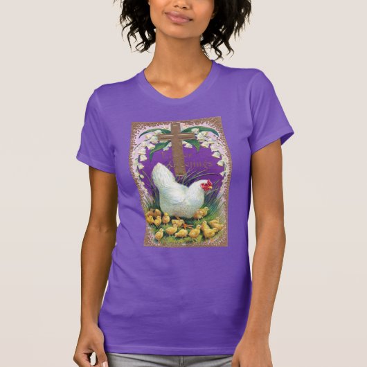 Hen, Chicken and Cross Pasen T-shirt (Voorkant)