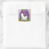 Hen, Chicken and Cross  Pasen Vierkante Sticker (Tas)