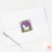 Hen, Chicken and Cross  Pasen Vierkante Sticker (Envelop)
