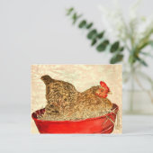 hen chicken painting art gifts briefkaart (Staand voorkant)