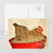 hen chicken painting art gifts briefkaart (Voorkant / Achterkant)