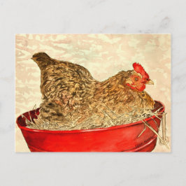 hen chicken painting art gifts briefkaart