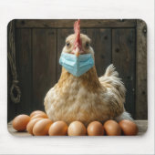 Hen die een gezichtsmasker dragen muismat (Voorkant)