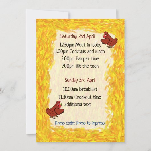 Hen do party bachelorette bruiloft pamper kaart (Achterkant)