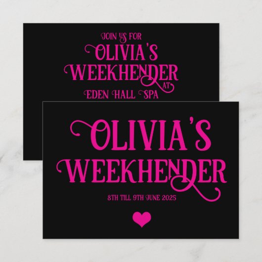 Hen Do Uitnodigingen | Custom Party Uitnodigingen. (Voorkant / Achterkant)