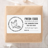 Hen Eggs |  Boerderij Naam zwart/wit etiket (Insitu)