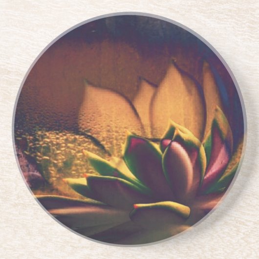 Hen en and Chicks Plant Digital Art Zandsteen Onderzetter (Voorkant)