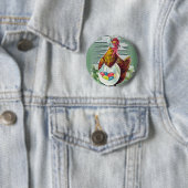 Hen en and Eggs Easter Button (In situ)