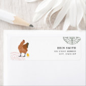 Hen en Baby Girl Chick Roze Baby shower Etiket (Insitu)