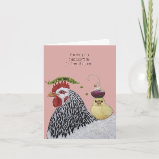 Hen- en Chick-kaartje voor schattige Moederdag Kaart (Voorkant)