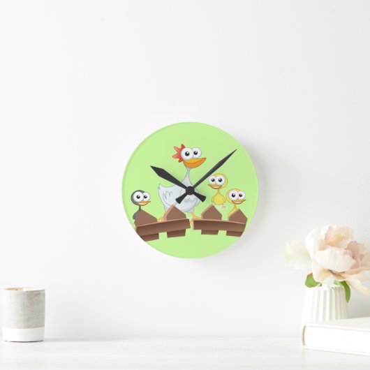 Hen &- en Chicken Clock Ronde Klok (Huis)