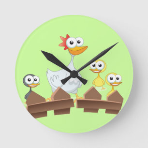 Hen &- en Chicken Clock Ronde Klok