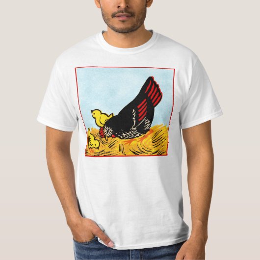  Hen en Chicken Print T-shirt (Voorkant)