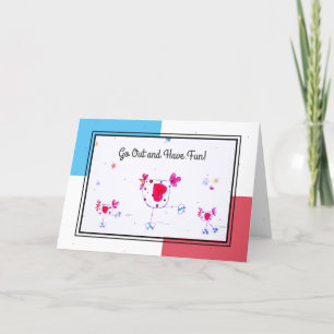 Hen en Chicks Roller Schaatsen Verjaardag Kaart